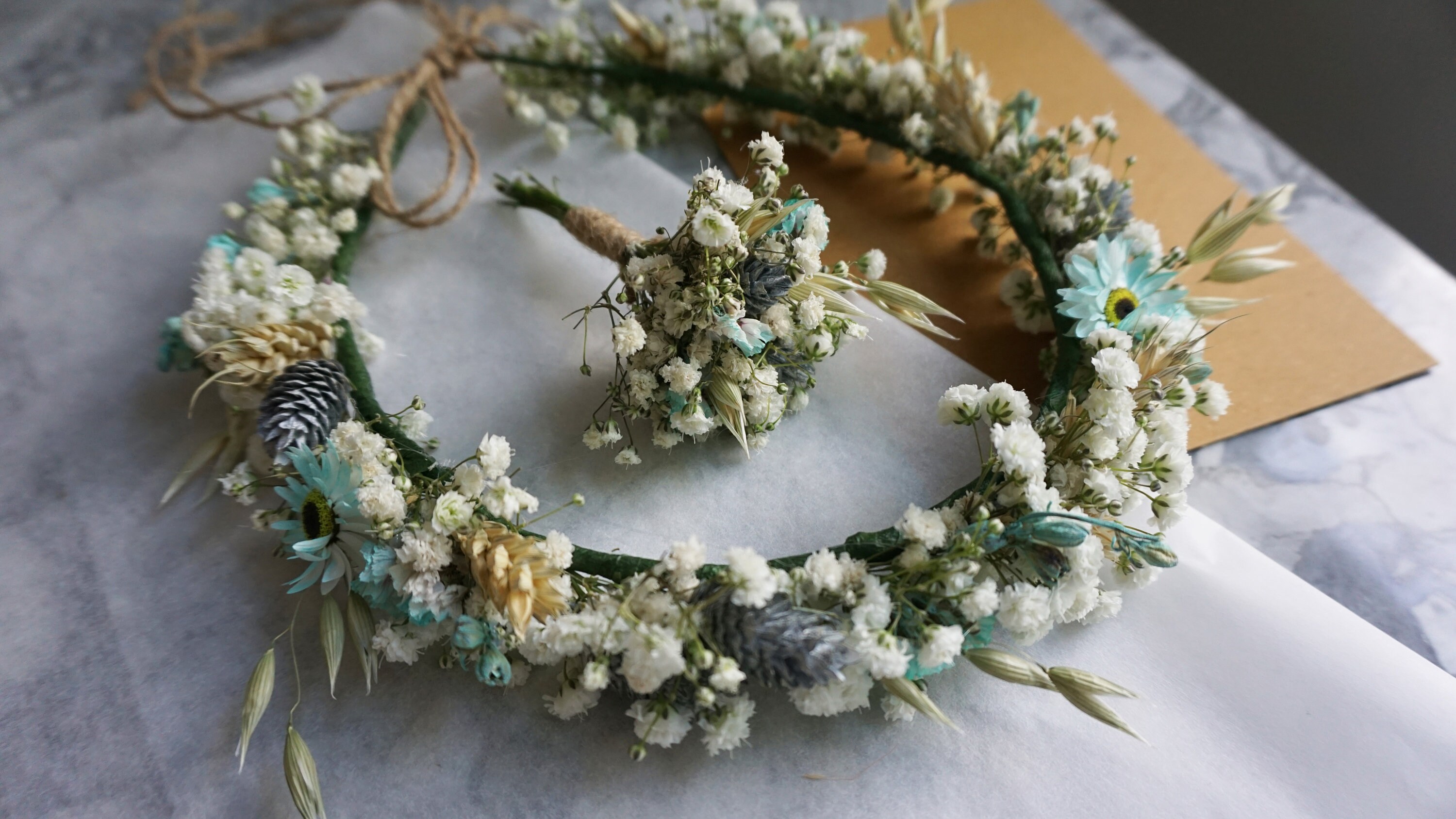 Dried Flower Crown / Preserved Flowers Bride Bridal Crown Etsy