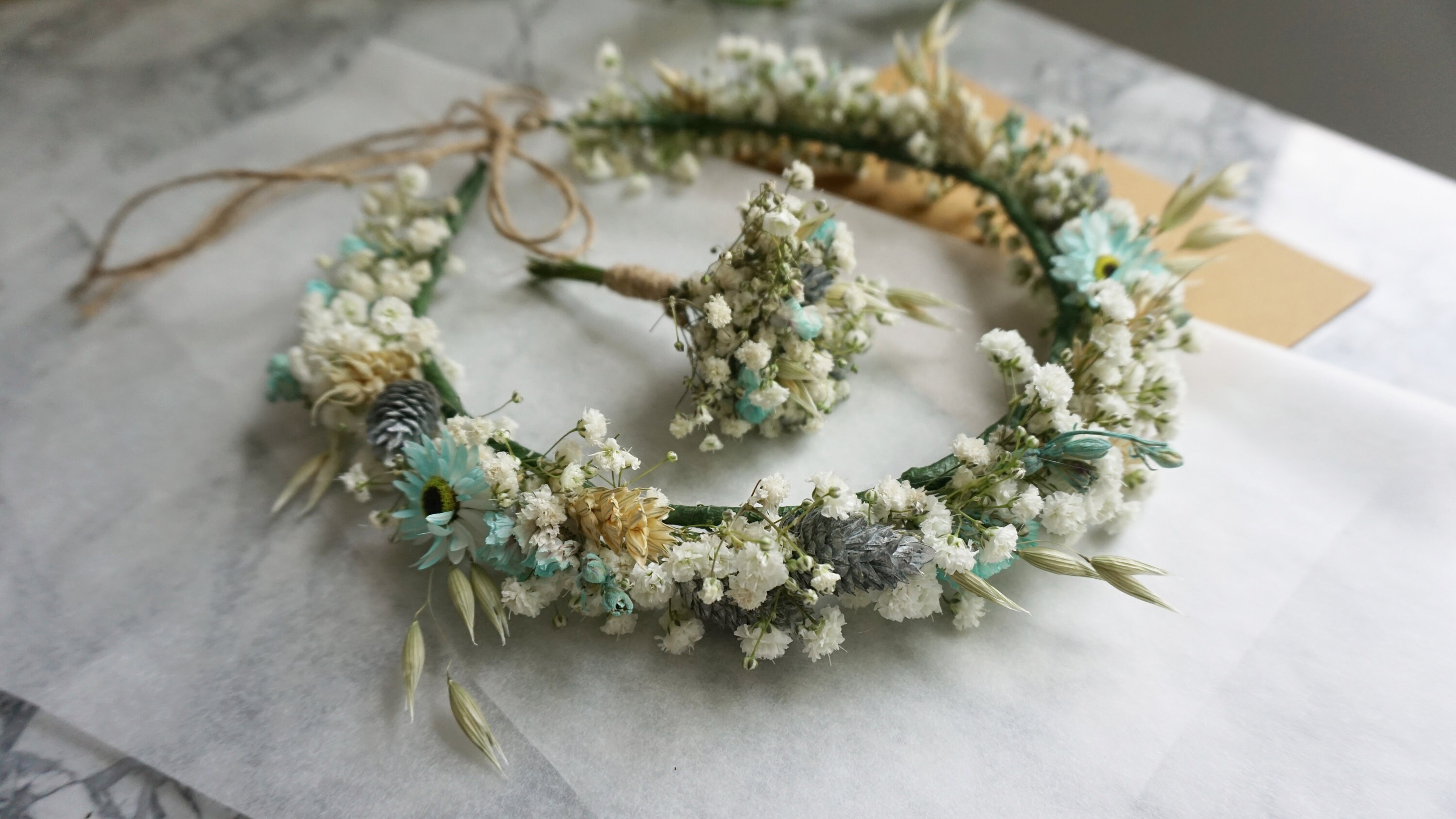 Dried Flower Crown / Preserved Flowers Bride Bridal Crown Etsy