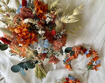 Dried Flower Bouquet/ Bridal Bouquet Bridesmaid Gift Groom Groomsmen Buttonholes Wedding Party Hair Pieces