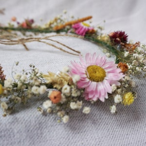 Dried Wild Flower Crown for Boho Bride Bridesmaid Flowergirl Wedding Groom Groomsmen Mother New Mom Child Children Baby Christening