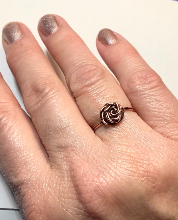 Rosa Anelli In Filo Di Rame Anello A Forma Di Rosa Con