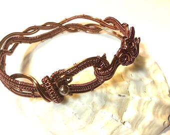 Antique Copper Braided Wire Woven Bracelet