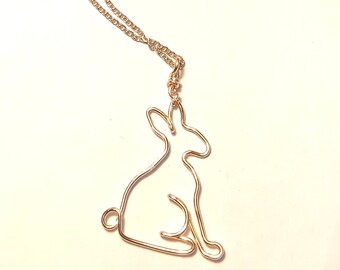 Gold Bunny Pendant Necklace