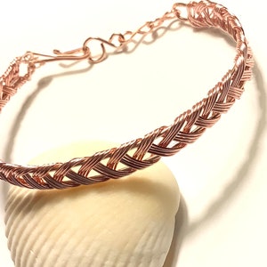 Rose Gold Braided Bangle Bracelet
