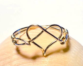 Wire wrap Heart Ring