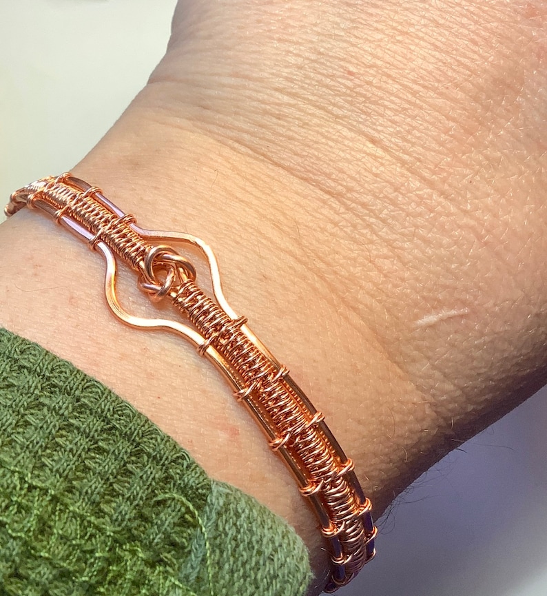 Copper or Silver Wire Woven Love Knot Bracelet image 2