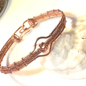 Copper or Silver Wire Woven Love Knot Bracelet Copper