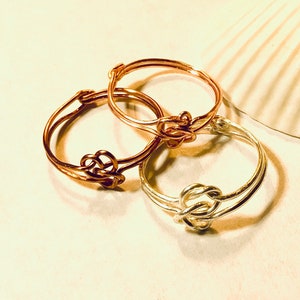Wire wrap Love Knot Ring - Double Knot Ring