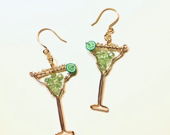 Margarita Earrings with Peridot Crystals