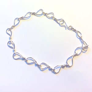 Silver Water Drop Links Bracelet or Tear drop Links
