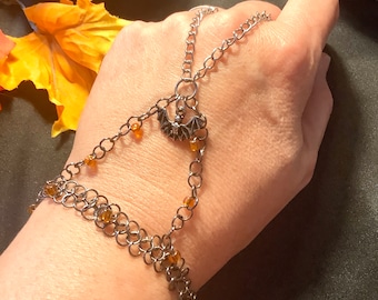 Halloween Fledermaus Armband Chainmaille Hand Slave Armband