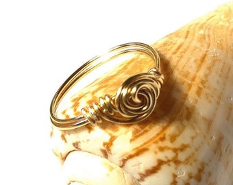 Gold Rosette Swirl Ring