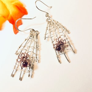 Halloween Spider on a Web Earrings