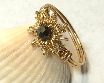 Wire weave Flower or Sunburst Rings