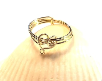 Wire Wrap Heart Ring with Choice of Wire
