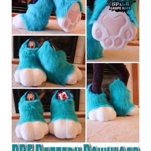 Digigrade Fursuit Feetpaw Indoor and Outdoor Pattern [PDF DOWNLOAD]