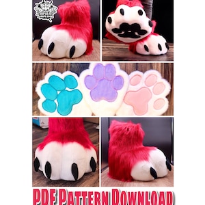 Plantigrade 2.0 Fursuit Feetpaw Indoor and Outdoor Pattern [PDF DOWNLOAD]