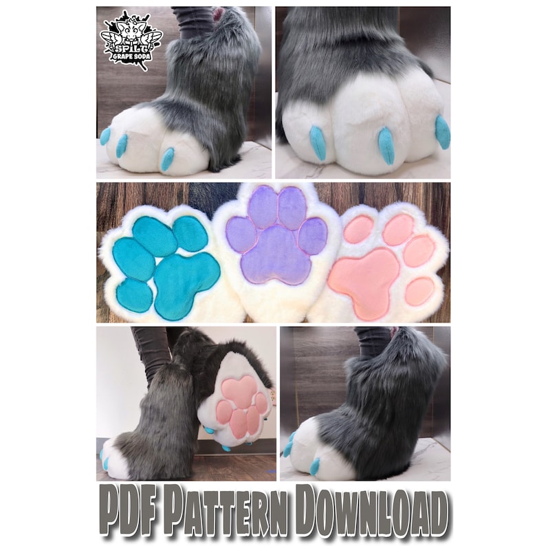 Digigrade 2.0 Stompy Fursuit Feetpaw Indoor and Outdoor Pattern PDF