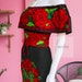 Off the shoulder Mexican Dress, Mexican Embroidered Dress, Mexican Peasant Dress, Vestido Campesina Bordado, Fiesta Dress, Mexican Dress