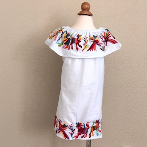 3T- Mexican Otomi Embroidery Girl&#39;s Dress, Vestido Bordado para niña, Fiesta Dress