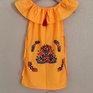 5 Years  Girls Mexican Floral Embroidered Dress, Vestido Bordado para niña, Fiesta Dress, Off Shoulder, Cinco de Mayo, Day of the dead