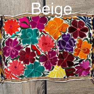 Handwoven Floral Embroidered Mexican Placemat, Chiapas, Traditional, Cinco de Mayo, Day of the Dead