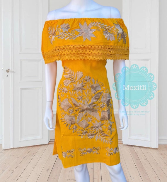 Embroidered mexican peasant dress top