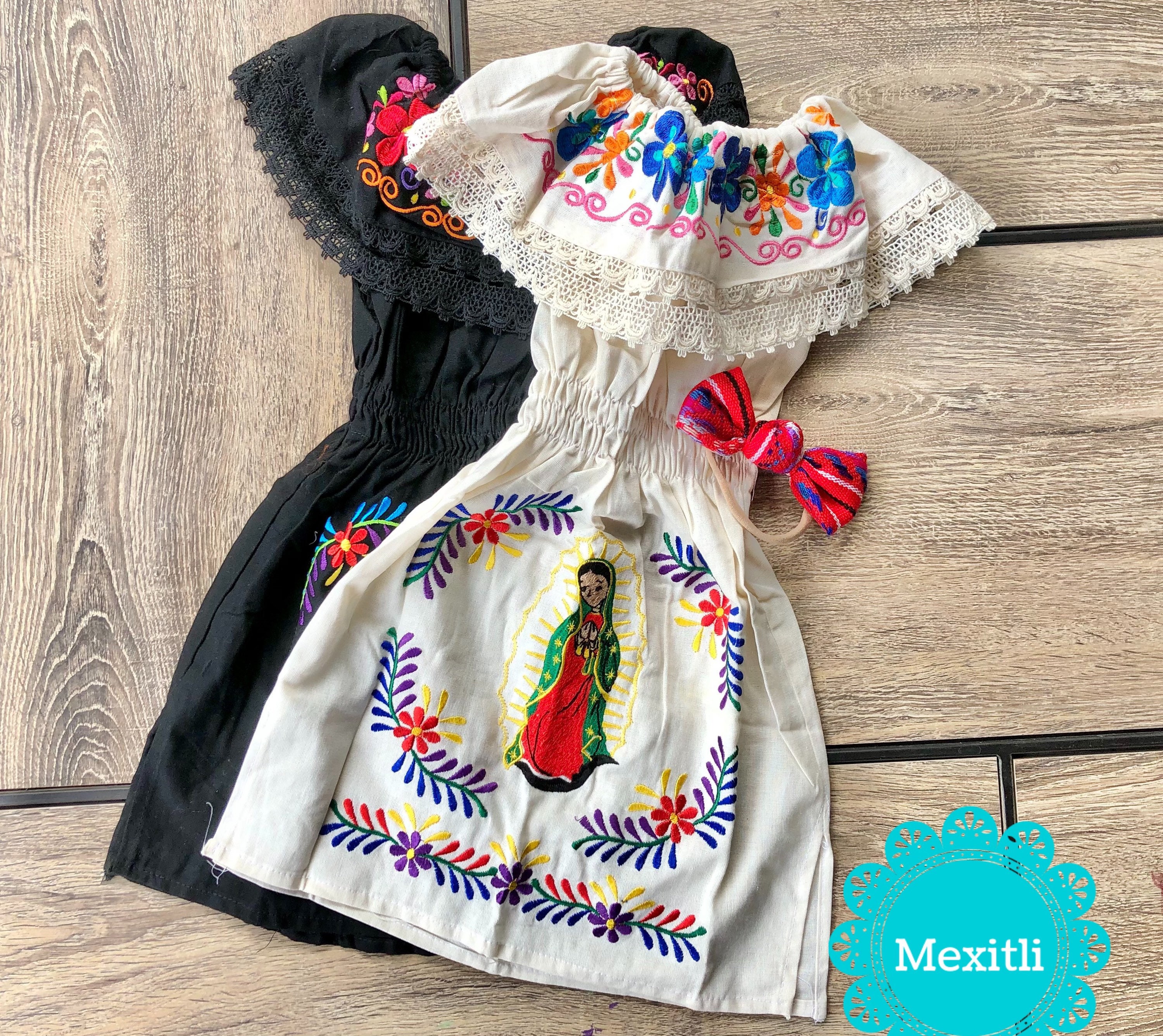 Vestido de rebozo Faja Mexican Dress Belt Embroidery Chiapas 1 Size  Unitalla Q10