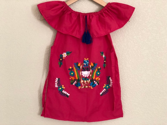 Girls Mexican Floral Embroidered Dress Vestido Bordado Para | Etsy