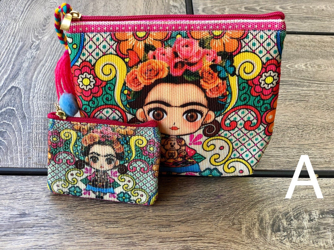 Bolsa cosmética Fridita Mexicana y Conjunto de Bolsas de Monedas, Bolsa  Cosmética México Muñequita Mazahua y Bolsa de Monedas, Bolsa de Maquillaje 