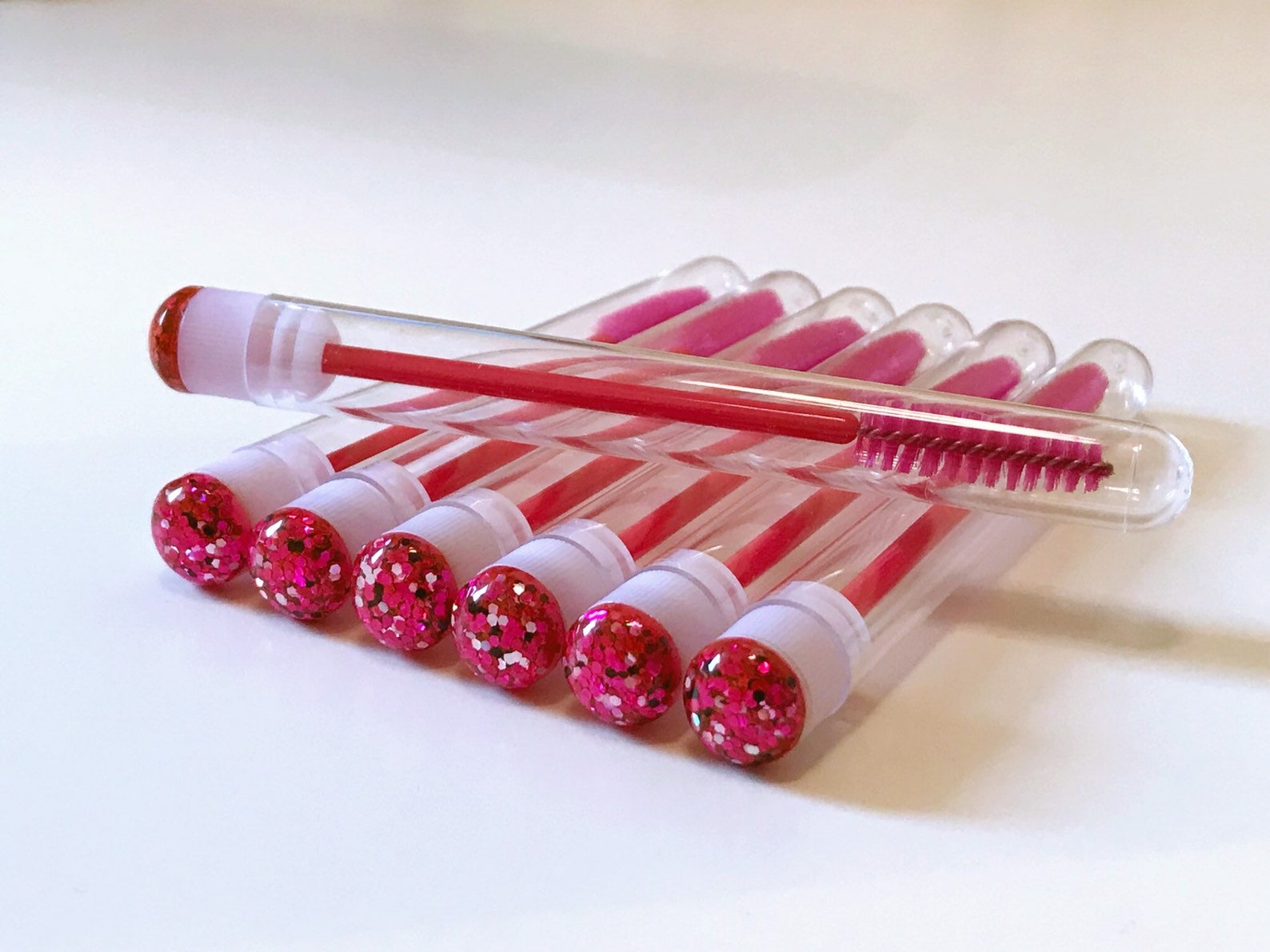 10x Lash Wands Pink Rainbow Glitter Etsy