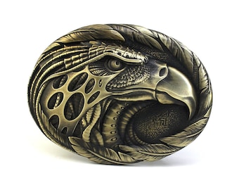 Buckle " Iron Eagle " by Dwarfus solid brass belt buckle exclusive design exelent quality vintage style made in Ukraine gift present leather