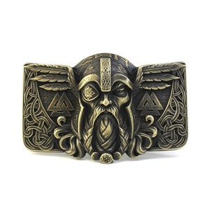 Belt Buckle "Odin" Dwarfus viking Ragnarok Hugin Munin Sleipnir Gungner exclusive design vintage style made in Ukraine solid brass Yggdrasil