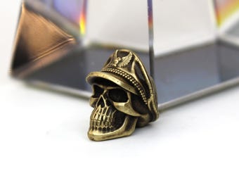 Messing Perle ""Army Scull"" exklusive Autor der Arbeit von Dwarfus Ukraine Paracord Perlen Schlüsselanhänger Lanyard Accessoires Winter 2025 Sammlung EDC."