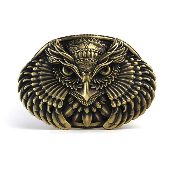 Belt Buckle " Mistress Owl " by Dwarfus high quality brass exclusive design made in Ukraine leather skin vintage style gift present exelent