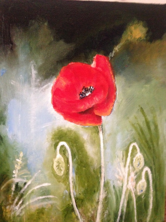 Red Poppy Oil Painting Etsy Red Poppy Oil Painting Etsy