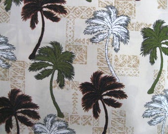 Hawaiian Palm Tree Fabric by the Yard Tropical Cotton Island Beach Decor Quilting Sewing Fabric