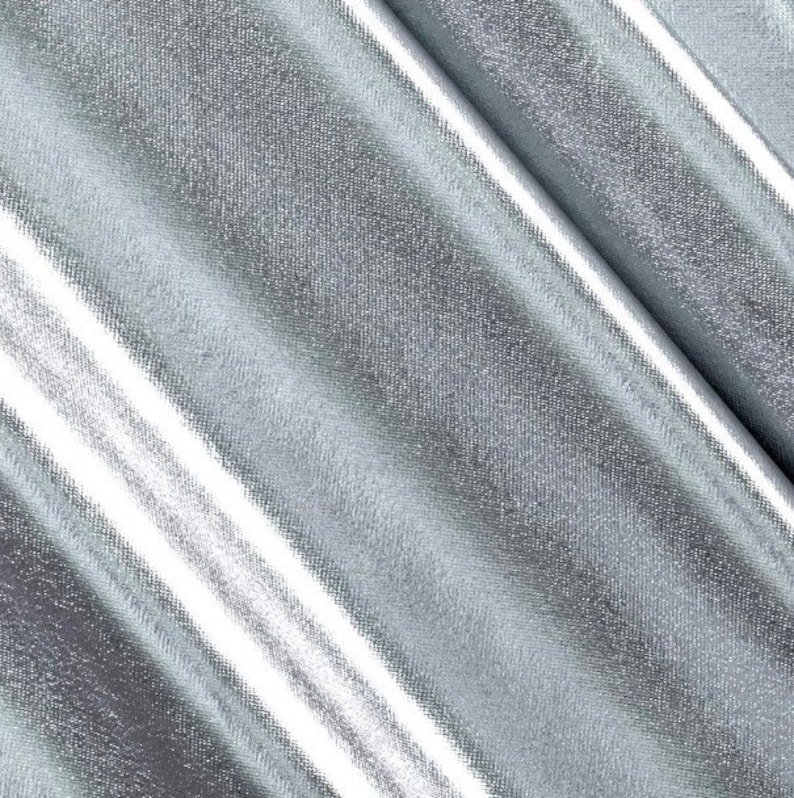 4 Way Stretch Silver Foil Lame Spandex