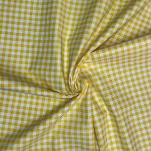 Fabric - 100% Cotton Yellow Gingham Fabric/Vibrant/Gingham/yellow/White/Sold BTY/Picnic Fabric/Cheap Fabric/Quilting/Garments