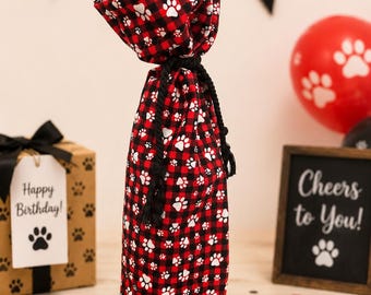 Paw Print Wine Gift Bag | reusable | fabric