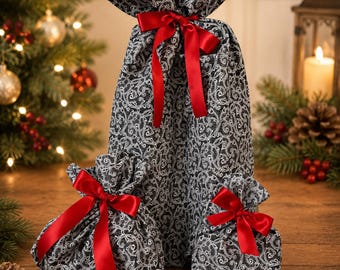 Set of 3 Reusable Fabric Gift Bags