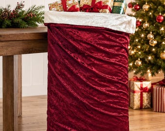 Huge Keepsake  Reversible Velvet Santa Sack, Extra-Large Christmas Gift Bag Sack