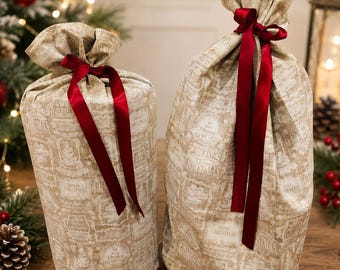 Set of 2 Reusable Christmas Gift Bags