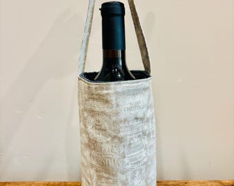 Christmas bottle gift bag | wine carrier
