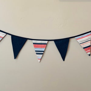 Party Bunting Banner Flags Garland * READY TO SHIP * Denim and Stripes
