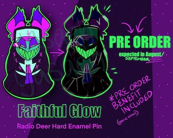 Faithful Glow Radio Deer Hard Enamel Pin PRE ORDER