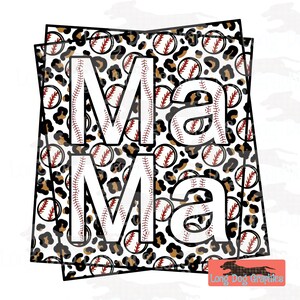 Baseball Mom, Leopard Baseball MAMA Digital PNG File for Sublimation or Print and Cut, Gift for Mom, Gift for Baseball Mom