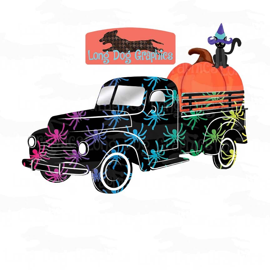 Halloween Truck Digital File PNG and EPS Files for Etsy UK