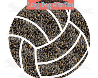 Renegade Leopard Pattern Volleyball Digital PNG File for Sublimation or Print and Cut