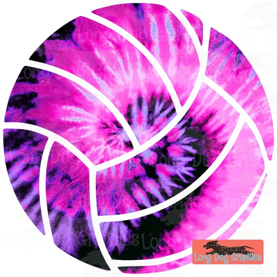 Pink and Purple Tie Dye Volleyball Digital PNG File for Etsy